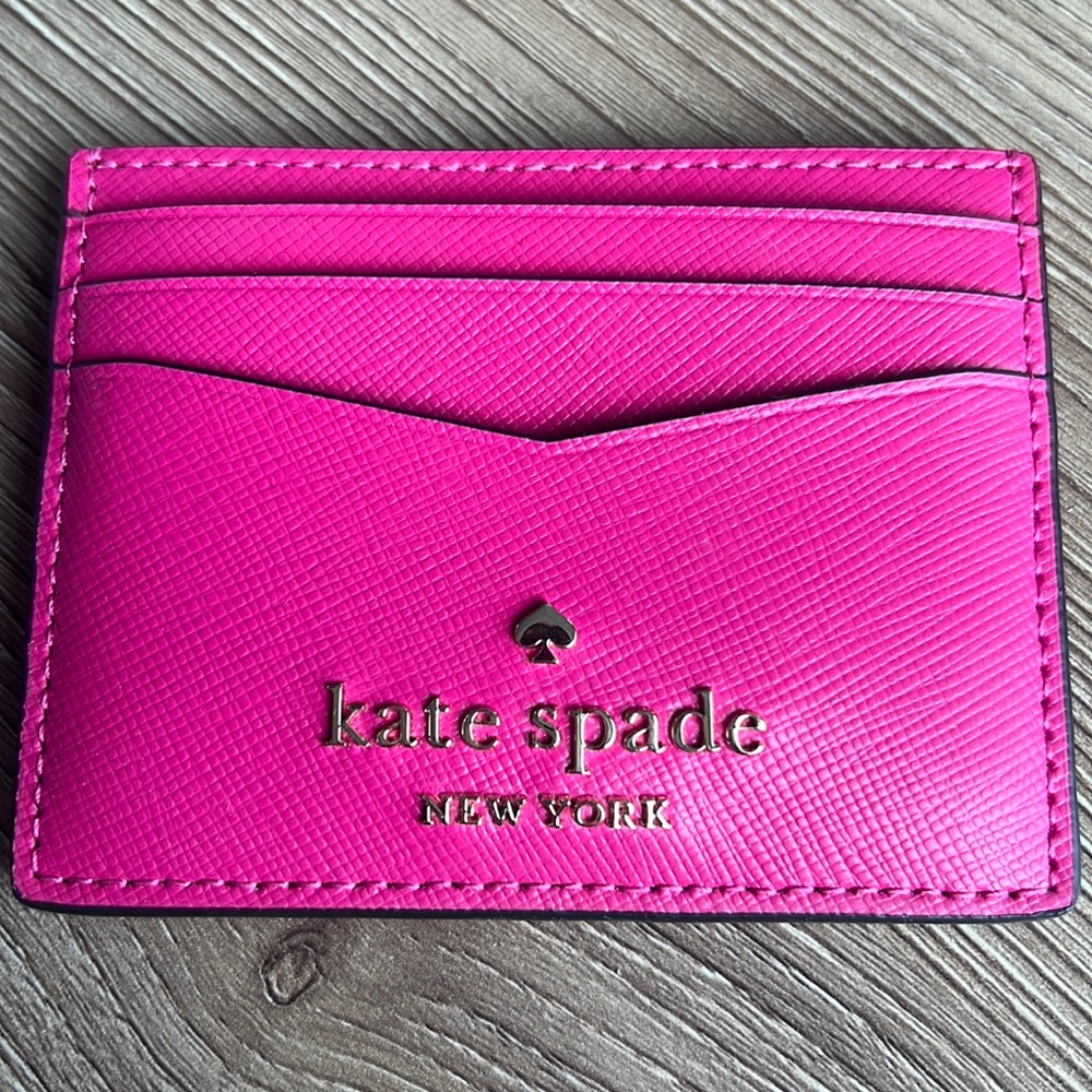 Kate Spade New York Card Wallet- hot pink NWOT